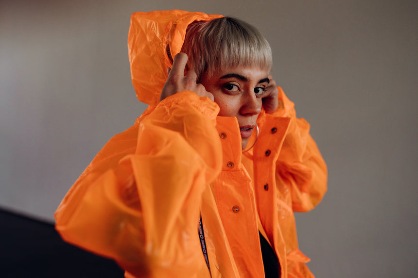 Rain Coat Transparent Orange