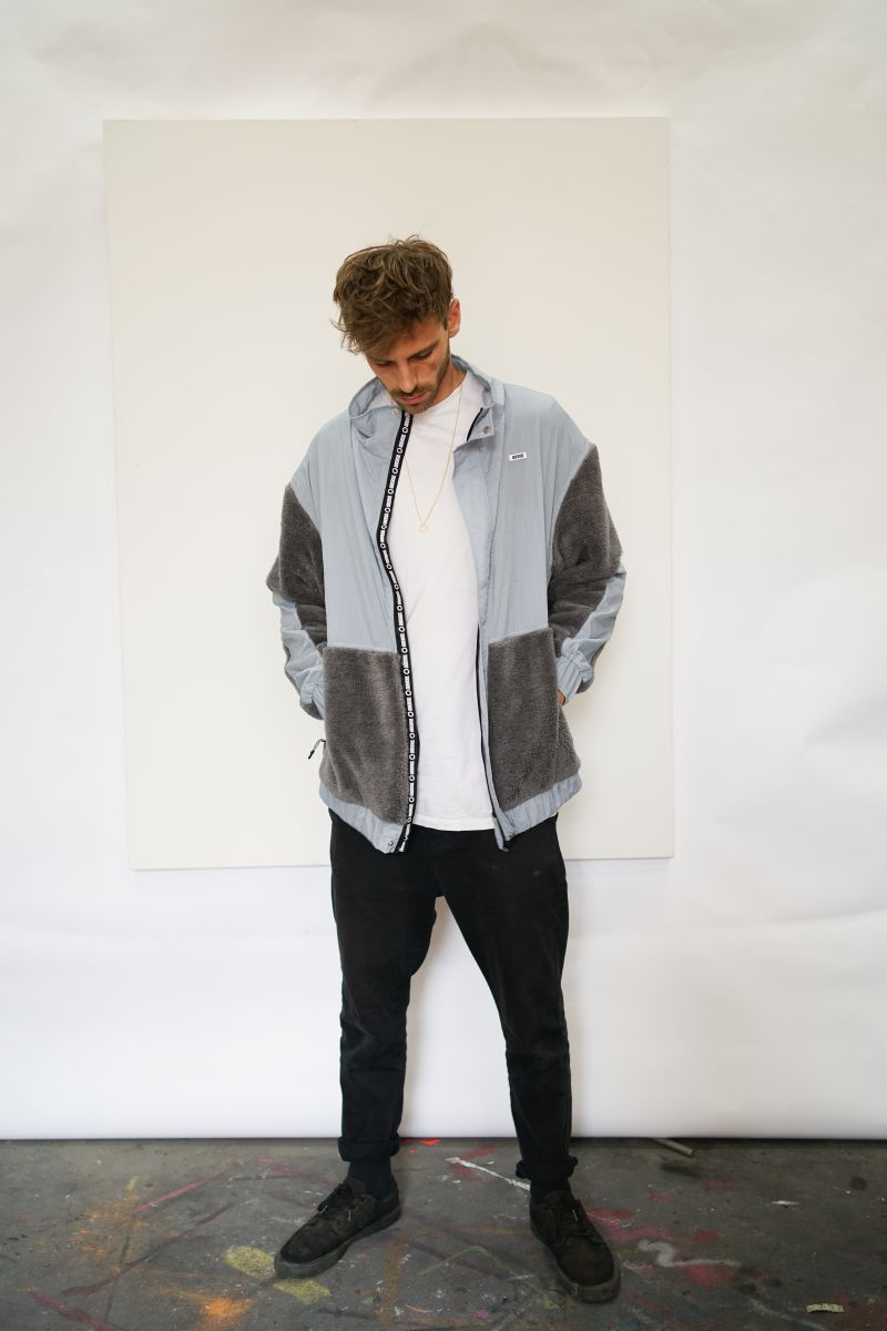Fuzzy Fleece Jacket Mid Grey